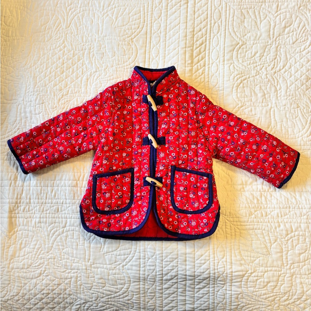 Vintage style Floral Red quilted coat